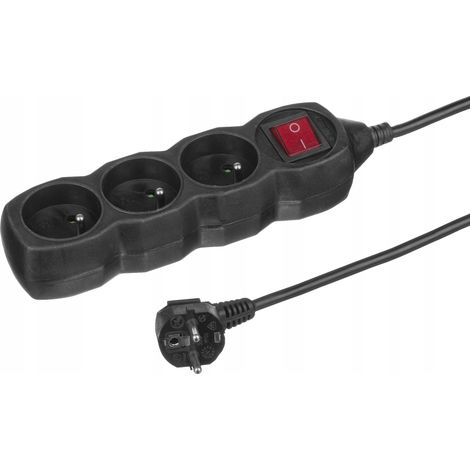 Prolunga con interruttore 230 V IP20 3 prese 1,5 m grafite