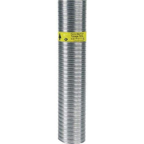 TEN – Gaine flexible inox 316L double peau 180/186 – Conduit de fumée pour chaudières bois, gaz et fioul – Dévoiement jusqu'à 45°
