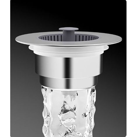 2 filtres d'évier, bouchons de vidange d'évier de cuisine en acier inoxydable pour évier de contrôle excentrique, anti - blocage vidange rapide (diamètre extérieur 10.8cm diamètre intéri (1/5)