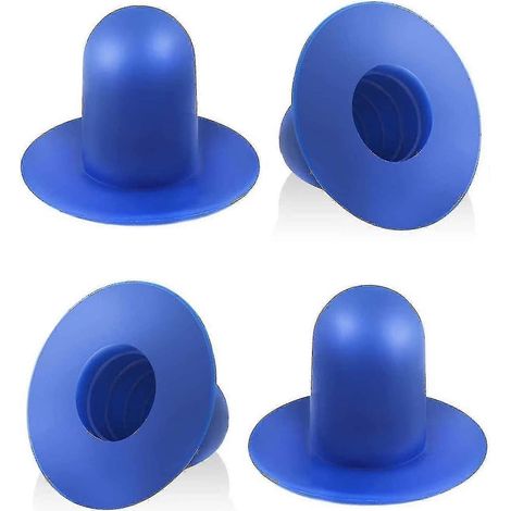 Lot de 4 bouchons de remplacement pour piscine, compatibles avec les orifices de filtration des pompes et des crépines des piscines Intex et Bestway (bleu). (1/5)