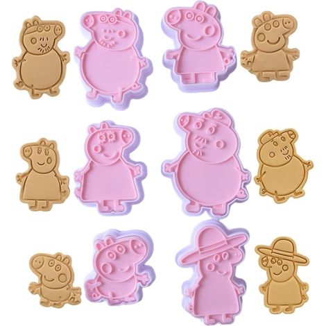 Formine per biscotti di Peppa Pig con timbro, 6 pezzi