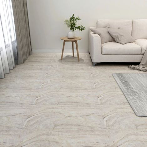 Dalles de plancher autoadhésives 55 pcs PVC 5,11 m² beige vidaXL