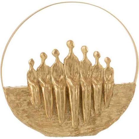 Statuette Déco "7 Personnages Cercle" 30cm Or