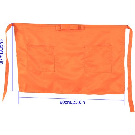 Tablier court mi-taille pour femme/homme, jaune, idéal pour la cuisine, la maison, un café, un pub, un bar ou un bistro. (1/5)