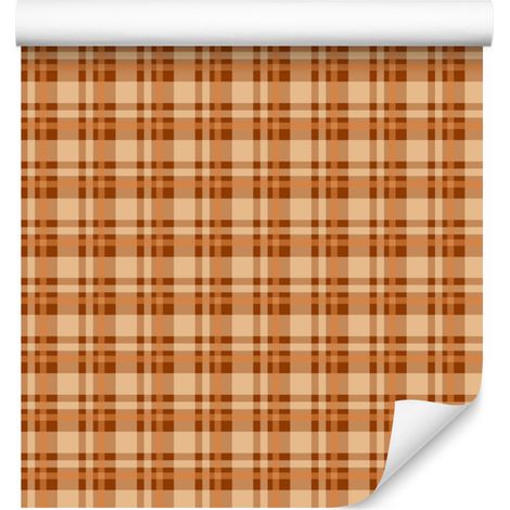 Carta da parati a quadri arancione e oro autunnale per soggiorno e camera da letto 50x1000 cm (1/5)
