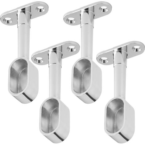 2 Paar (4 Stück) Schrankstangenhalter Endstück für 2 ovale Kleiderstangen (30 x 15 mm) Chrom poliert höhenverstellbar 84 - 112 mm Kleiderstangenhalter Schrankstangenlager Endstücke von SOTECH (1/5)