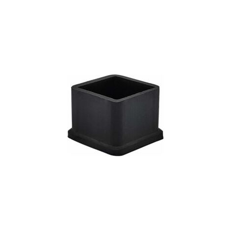 Paquete de 16 tapas protectoras de goma negras, cuadradas y gruesas de 2,5 x 2,5 cm (1 pulgada x 1 pulgada) para patas de sillas o mesas - Crezuo (1/4)