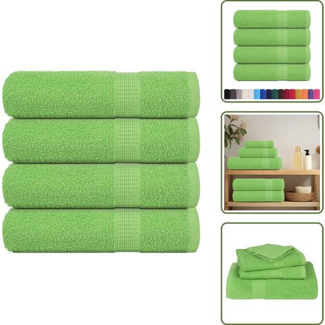 vidaXL Essuie-mains 4 pcs vert pomme 50x100 cm 360 g/m² 100% coton (1/5)