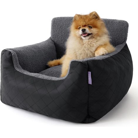 Hundesitz Auto für kleine Hunde, wasserdicht, mit Leine, schwarz (1/5)