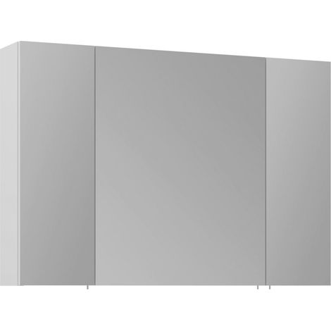 Mobile da bagno con specchio "Side 100" - 100 x 16 x 66 cm - Bianco opaco (1/3)