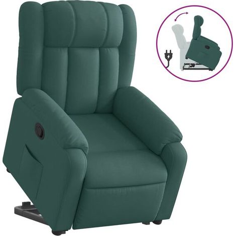 Fauteuil inclinable en tissu vert foncé (1/5)