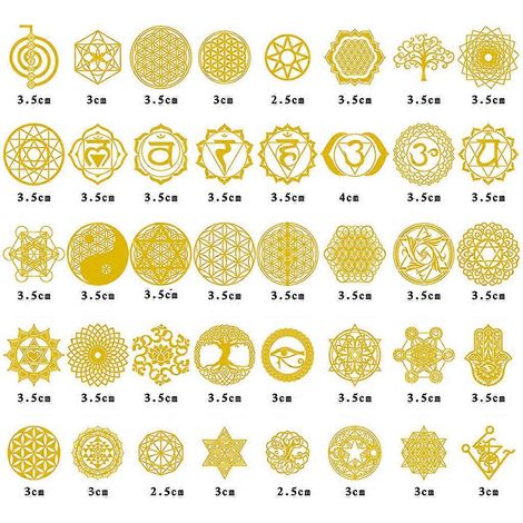 40 autocollants Chakra Arbre de Vie Fleuris en Orgonite de Cuivre Énergie Sacrée (1/4)