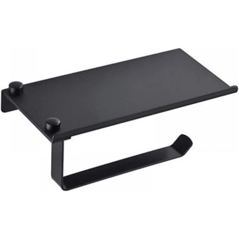 Self Adhesive Toilet Paper Holder for Bathroom, Paper Towel Roll Holder, Black (1/4)