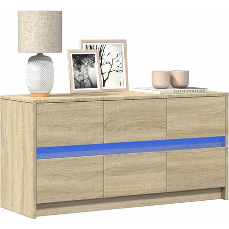 TV-Schrank mit LED-Beleuchtung Sonoma-Eiche 100x34x50 cm