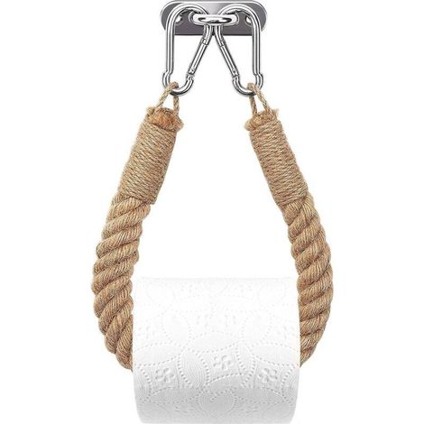 YMYNY Porte-Papier Toilette, Porte-Serviette en Corde de Chanvre pour Salle de Bain et Cuisine Porte-Papier Salle de Bain Support de Rouleau de Serviette Toilette (Yellow) (1/5)