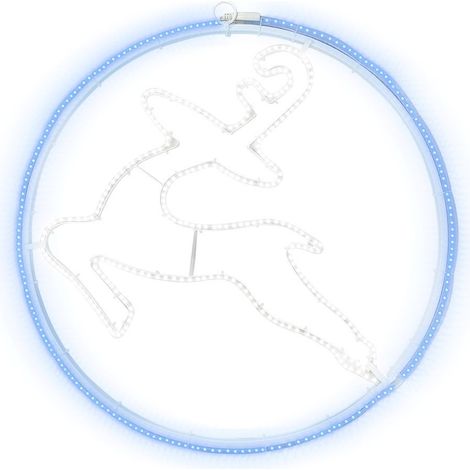 Applique lumineuse renne néon 60x60cm lumière froide 480 LED décorations de Noël (1/4)