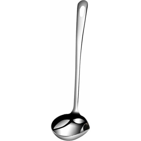 Louche - Acier Inoxydable 304 - Poignée Ergonomique Creuse - Bec Verseur Anti-goutte - Finition Miroir - Pour Soupe et Cuisson - 1 Pièce