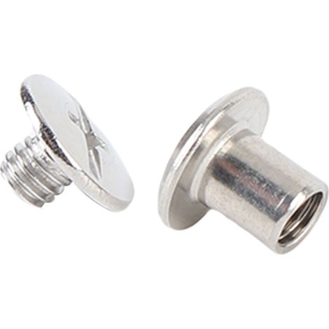 Lot de 50 rivets à tête plate ronde en acier inoxydable M4 5x6x9,5 mm pour vis de fixation, destinés à la maroquinerie et à la confection de vêtements et d'articles de loisirs créatifs. (1/5)