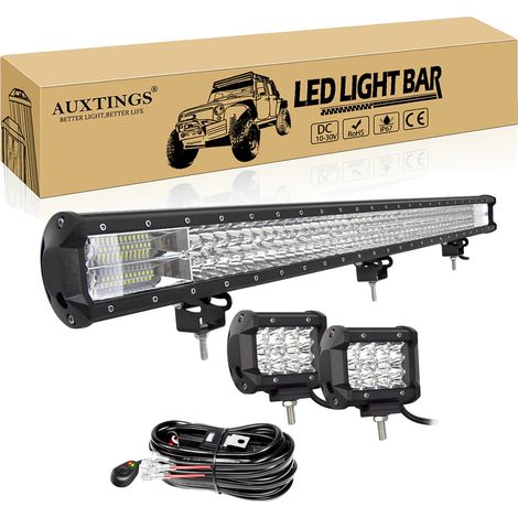 Barre lumineuse LED, motifs de faisceau polyvalents, conception étanche, 38in 2X36W Fil (1/2)
