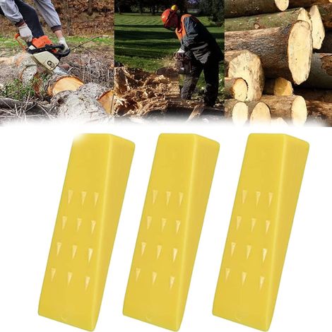Kit Coins D'abattage Pour Tronçonneuses, 3pcs 15cm/6'' Coins D'abattage L'éLagage abs Plastique Arbre Fendeur Bois Coins Coupe Accessoires Pour Bûcheronsoutils Coin L'abattage ContrôLé Arbres Jaune (1/4)