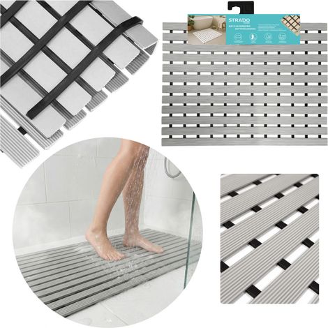 Alfombrilla antideslizante para bañera o ducha, 43x61cm (gris)
