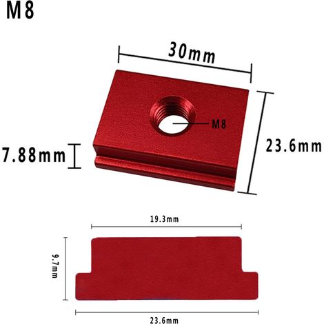 Modification à faire soi-même d'un rail de guidage de scie circulaire électrique inversé de type 30 avec poignée de poussée, limiteur de barre de guidage et glissière rouge M8 en alliage d'aluminium (1/5)