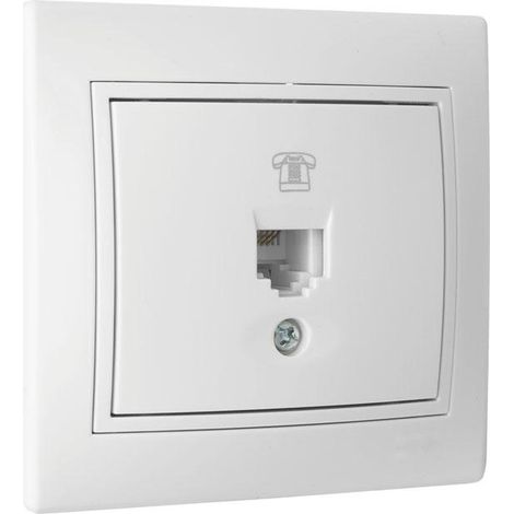 Base teléfono empotrar blanca RJ11 modelo Pacific (1/3)