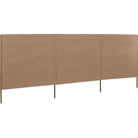Paravent 3 panneaux Tissu 400 x 160 cm Taupe