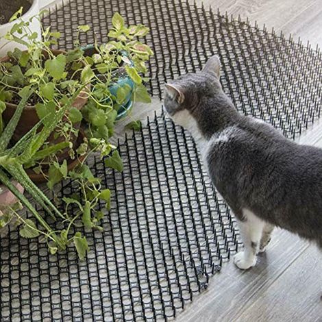Lot anti-chat 13x49CM, tapis à pics anti-fouille, bande répulsive pour animaux, protection jardin et maison