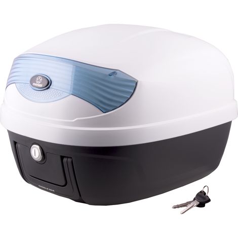 Coffre Moretti MR-808, 28 l, blanc, bleu réfléchissant
