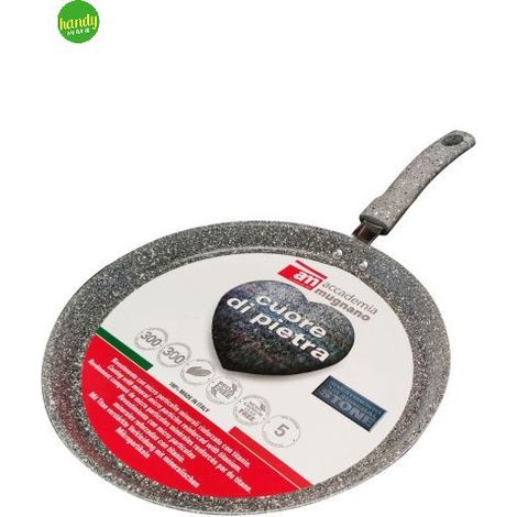 Crepiera Antiaderente 1 Manico Cuore di Pietra 25 cm Accademia Mugnano