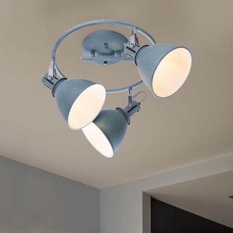 Rondell Decken Strahler Leuchte grau Wohn Zimmer Beleuchtung Spot Lampe verstellbar