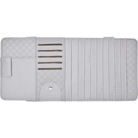 Lntyq Support de Manche de Pare-, Organisateur de Pare- de Voiture en Cuir PU CD/Lunettes/Support de permis de Conduire Support de Manche de CD de Voiture(Gris),34.416cm