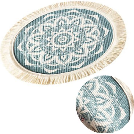 Set de table à pompons tissés imprimés de style nordique, tapis isolant thermique, tapis décoratif pour la cuisine, taille A, petit. (1/5)