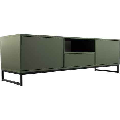 Mueble TV Calcalo 105, Verde, Número de puertas: 0, Número de cajones: 0, 160x49x45cm