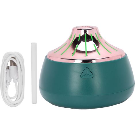 Diffuseur d'air USB rechargeable 200ml, mini brumisateur aromathérapie lumineux pour bureau, vert or rose. (1/5)