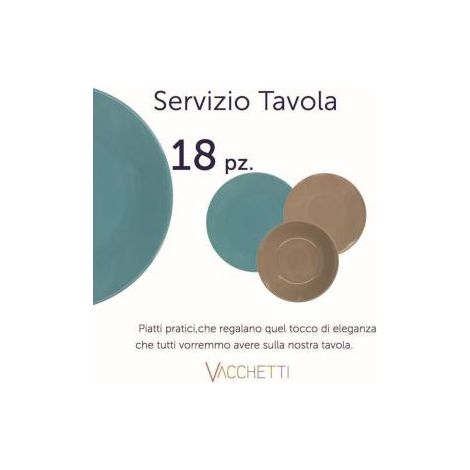 Piatto servizio 18 pz turchese-tortora cm27x27h26 (1/2)