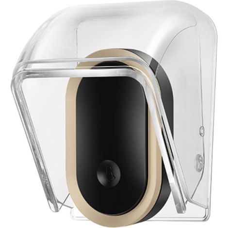 Housse de protection imperméable pour sonnette extérieure, housse de protection contre la pluie, bouclier à bouton poussoir, couvercle de sonnette transparent, 9,7 x 6,4 cm, facile à utiliser (1/5)