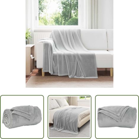 Wohnzimmerdecke - Überwurfdecke Grau 150 x 200 cm Fleece (1/5)