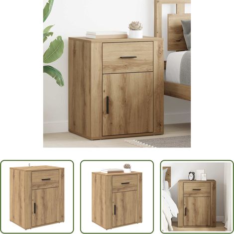 vidaXL Eiche - Nachttisch Artisan-Eiche 35 x 50 x 60 cm Holzwerkstoff (1/5)