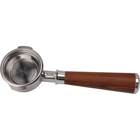 Porte-filtre nu sans fond de 58 mm pour machine à café universelle, porte-filtre à double oreille en acier inoxydable de type A, branche rouge acide (1/5)