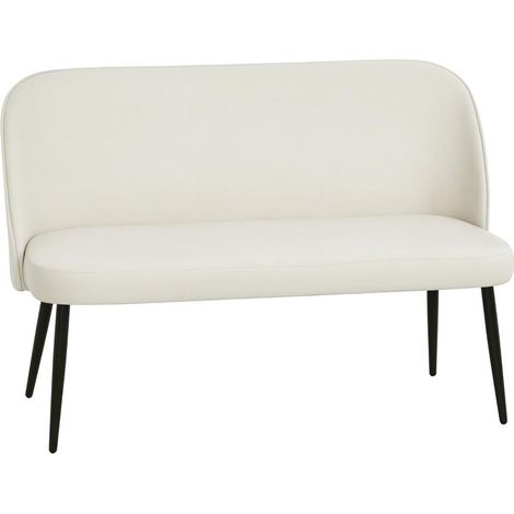 Canapé 2 places, canapé moderne capitonné avec structure en métal et bois, revêtement en tissu velouté, beige