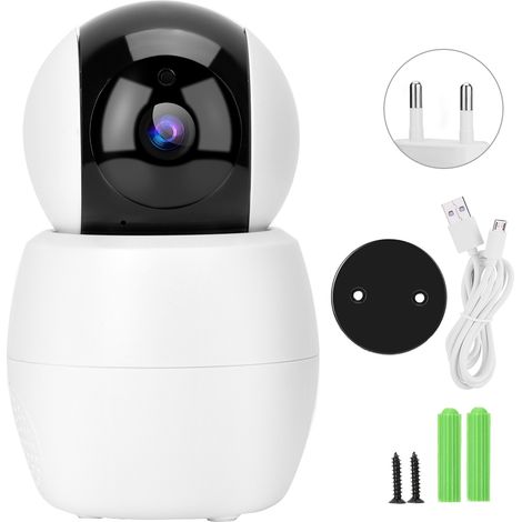 Caméra de surveillance HD 1080P Double PTZ Babyphone avec vision nocturne et audio bidirectionnel (prise UE) (1/5)