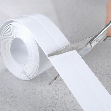 Rouleau de Joints Adhésifs Cuisine et Salle de Bain Épaisseur 2.2cm Longueur 3.2m Blanc (1/3)