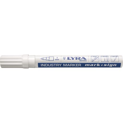 Lrya 114 Marker Lackmalstift Strichbreite 3 mm (wasserfest) Lackstift weiß (1/3)