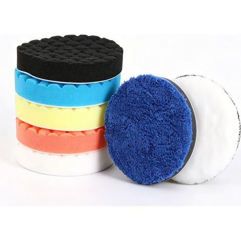 Set mit 7 150-mm-Autopolierpads – Wabenförmige Polierschwämme – Mehrzweck-Polierschaum-Set