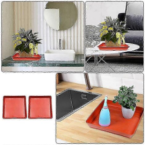 Kreative Blumentopf-Untersetzer aus Kunststoff, 6-teilig, Rot (1/4)