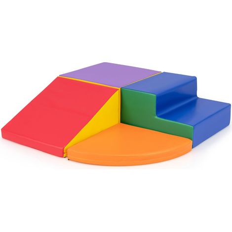 Set di 4 blocchi in schiuma per arrampicarsi e gattonare 46 x 46 x 25 cm ammortizzazione superiore atmosfera creativa PU arancione 200017647