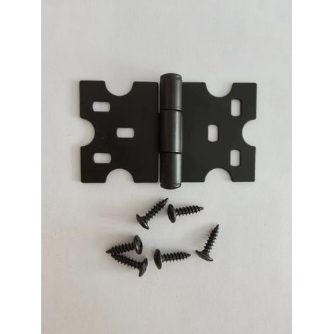 30 bisagras negras para armarios, con tornillos, ideales para puertas pequeñas, cajones, ventanas y herrajes para muebles del hogar. (1/5)