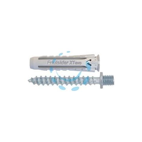 TASSELLO IN NYLON UNIVERSALE VITE DOPPIO FILETTO ZINCATA BIANCA X1 EVO - ø mm.6x30 vite doppio filetto ø mm.6